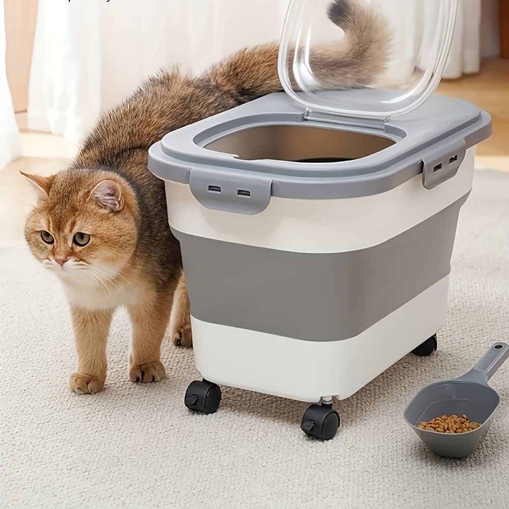 Food Storage Dog - Large Capacity Square Plastic Pet Food