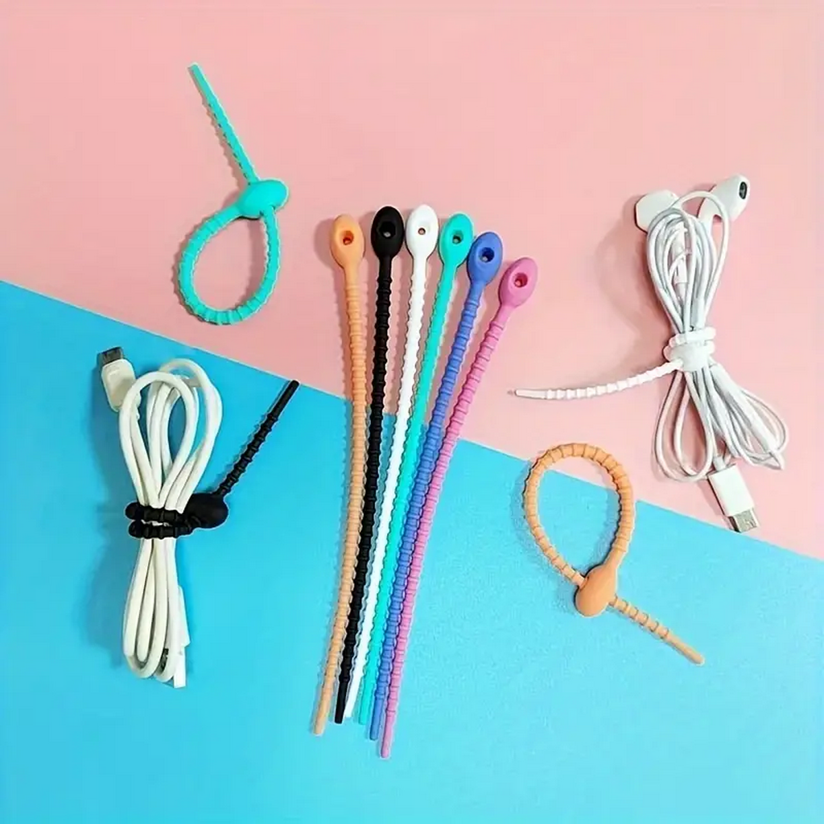Food Storage Management - Silicone Reusable Cable Wire Organizer, Storage