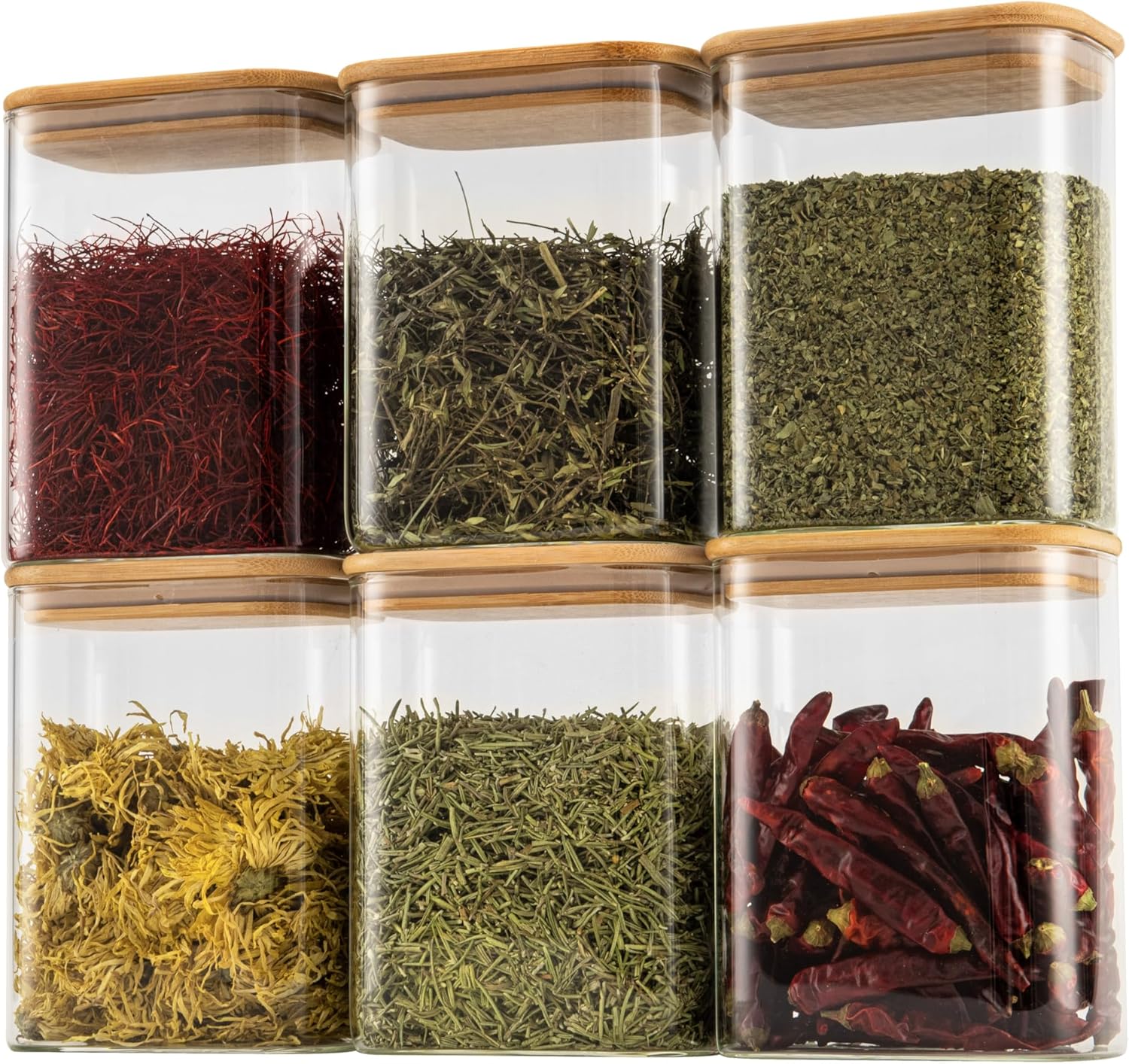 Food Storage Jars Plastic - 37oz Rectangle Airtight Glass Storage Containers