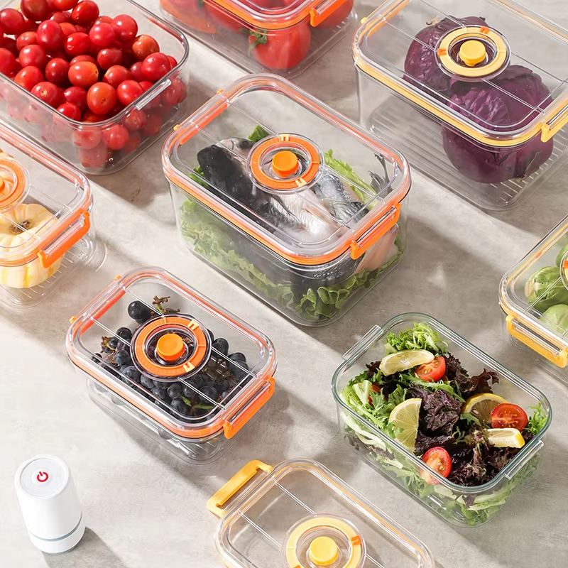Food Storage Jars Plastic - Vacuum Fresh-keeping Box Refrigerator Sealed Canister