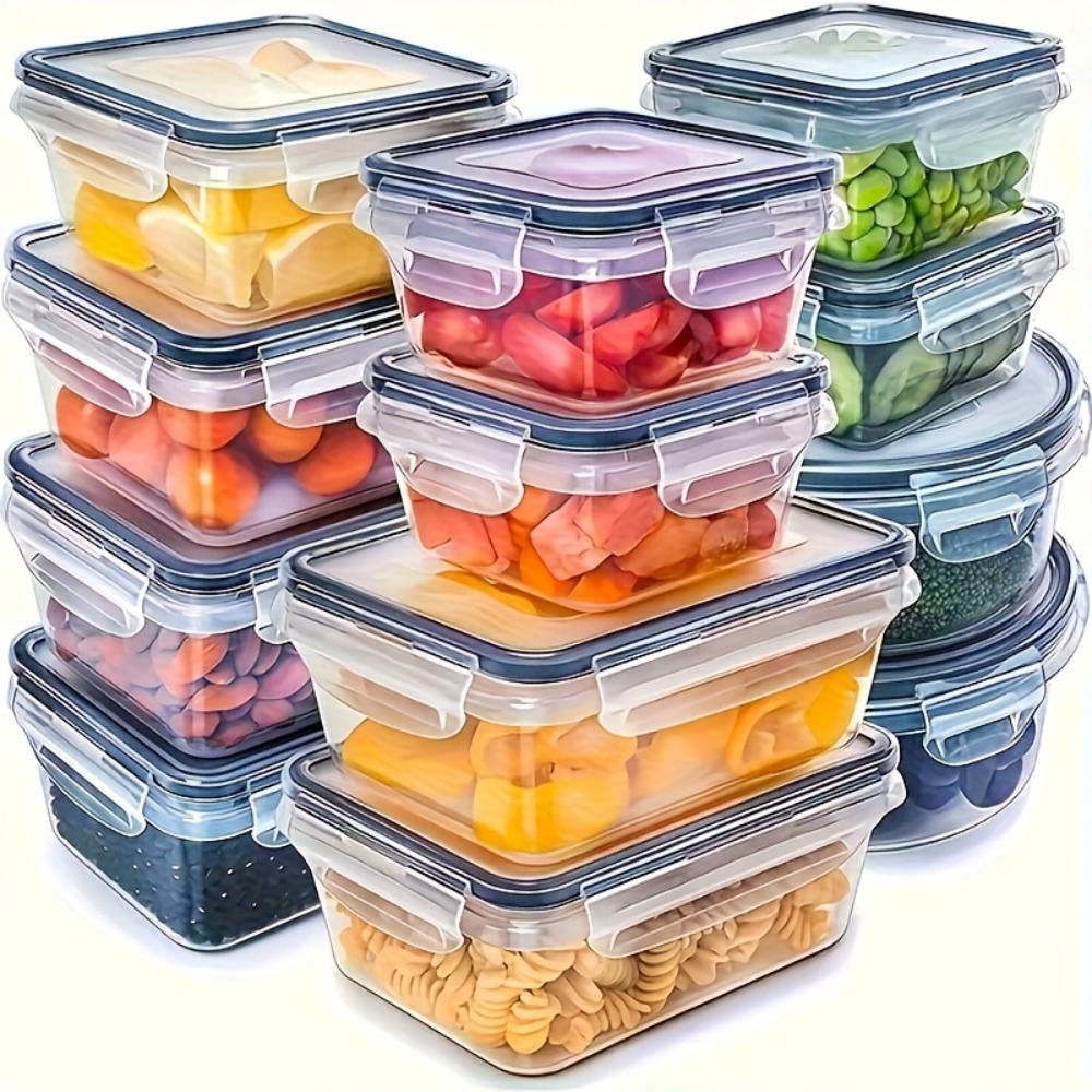Food Storage Jars Plastic - Set BPA-Free Airtight Food Containers with