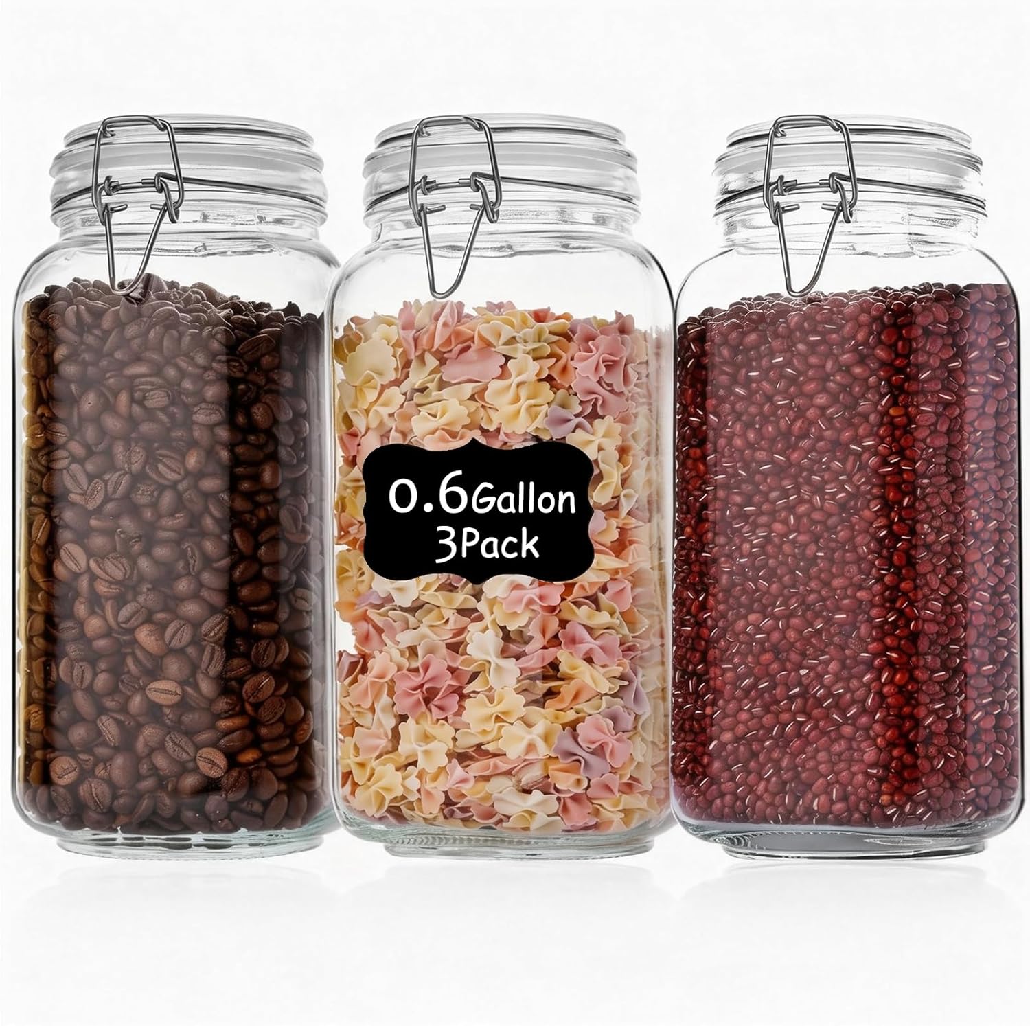 3 Pack 78oz    Glass Jars with – обзор и цена Food Storage Jars Plastic