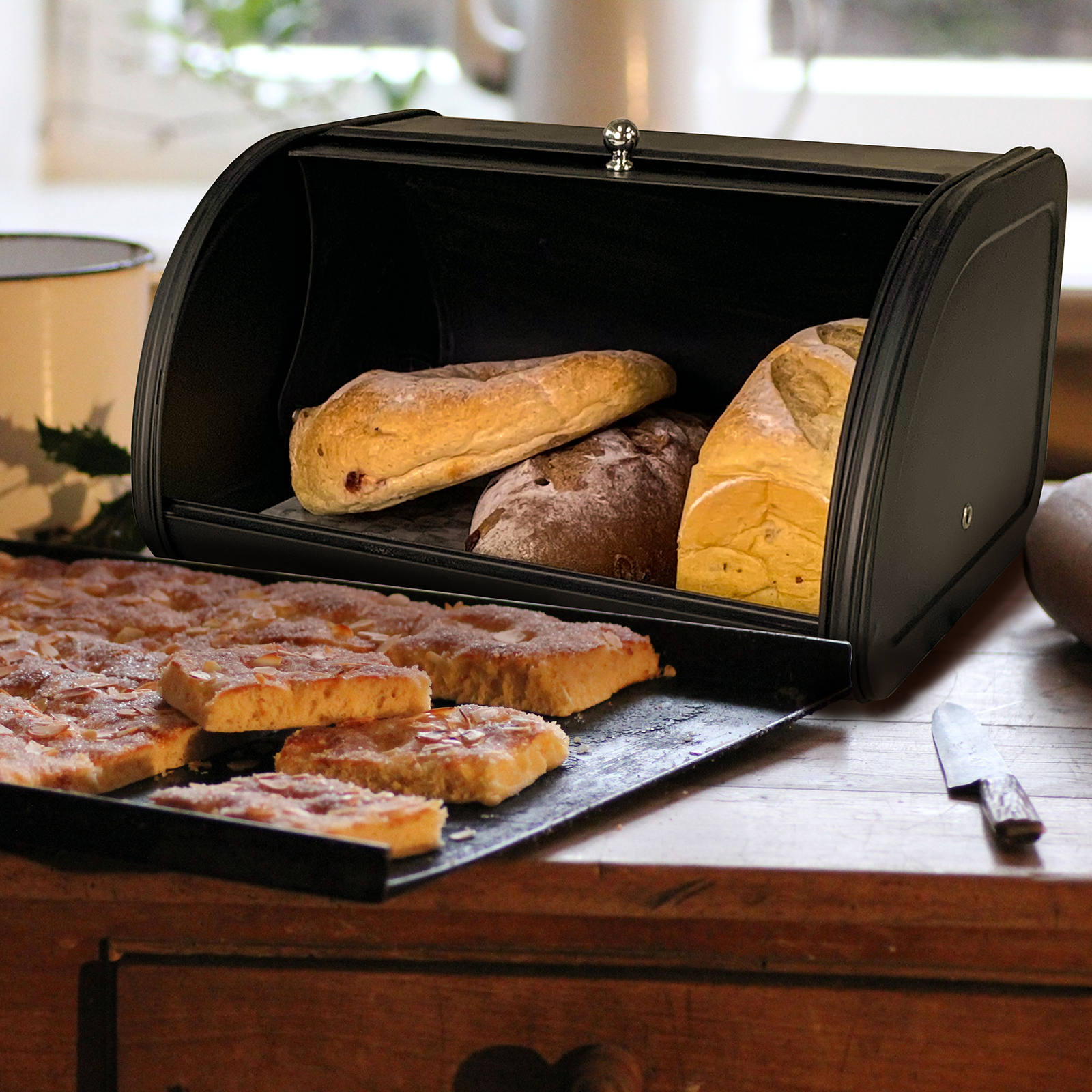 Metal Bread Box Black bread Bi – обзор и цена Xxl Food Storage Container