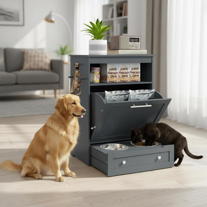 Pet Feeder Station Storage Cab – обзор и цена Food Storage Dog