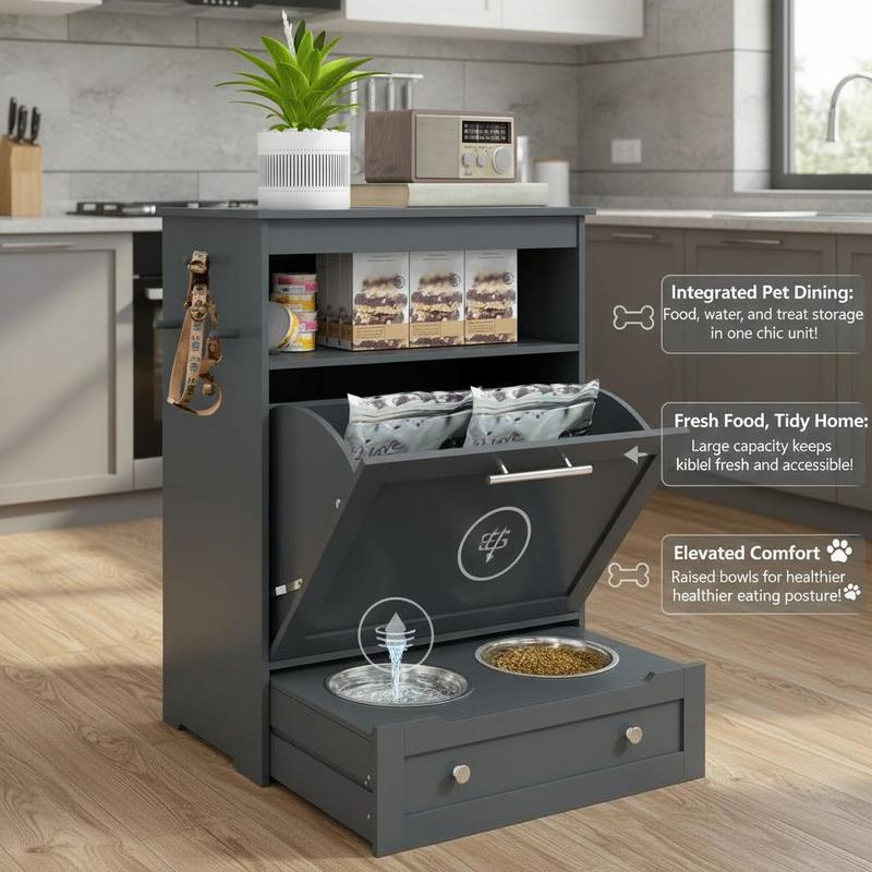Pet Feeder Station Storage Cab – обзор и цена Food Storage Dog